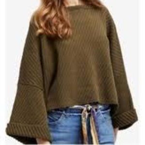 Free people I can’t wait cropped oversized sweater